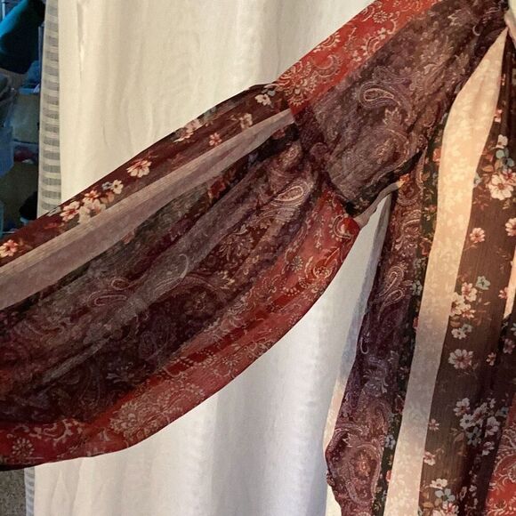 Lovestitch Chiffon Boho Long Sleeve Top Blouse Women’s Small - Picture 7 of 9